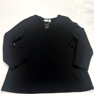 Chicos Black T-shirt - Size 3